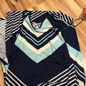 Long dress- different shades of blue with white stripes
